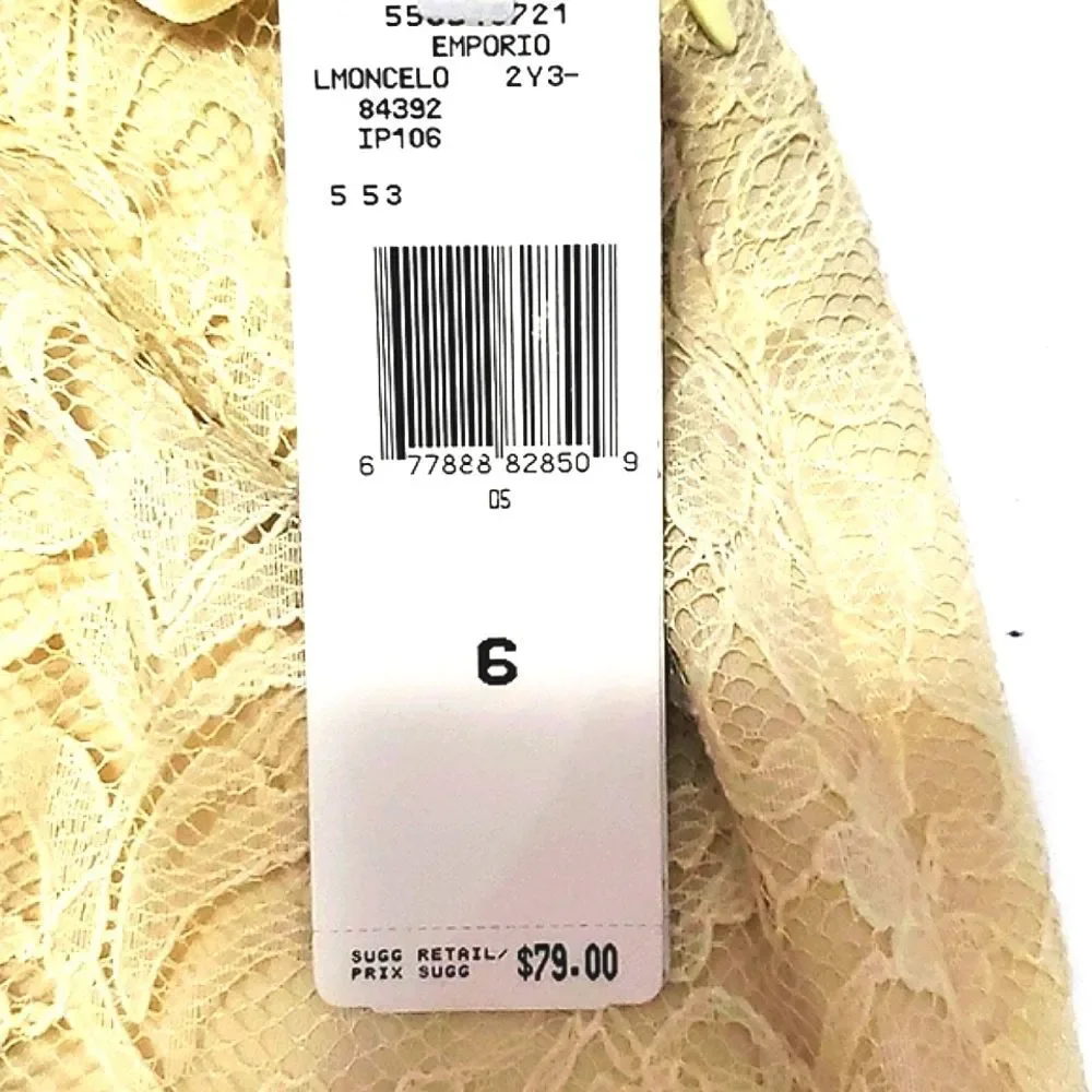 Rena Rowan Fairy Romantic Light Yellow Laced Mini Skirt 6